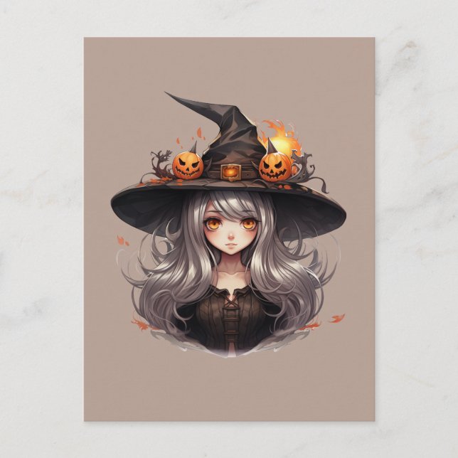 Halloween Witch Vykort (Framsida)