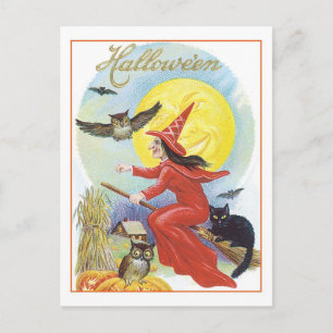 Halloween Witch Vykort