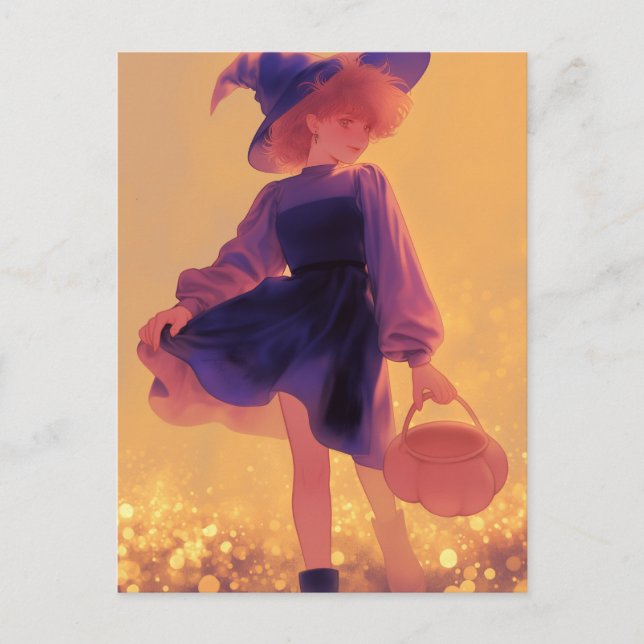 Halloween Witch Vykort (Framsida)