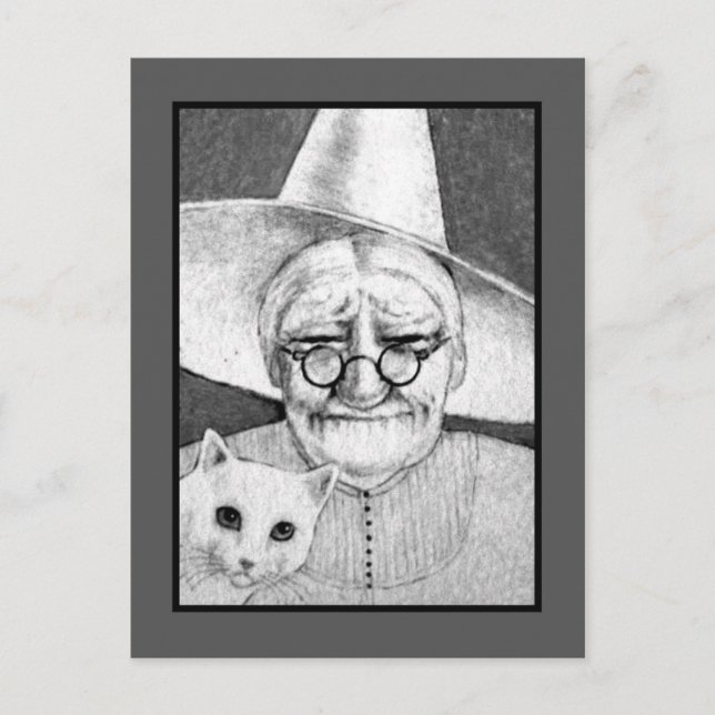 Halloween Witch vykort (Framsida)