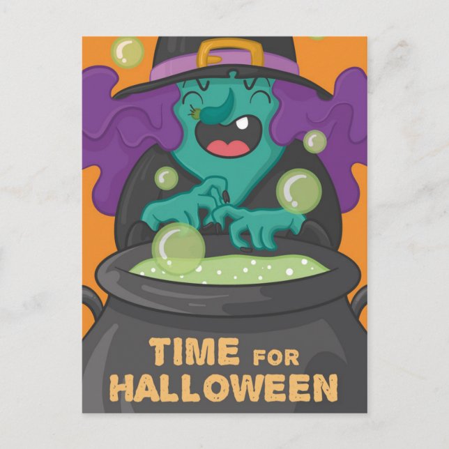 Halloween Witch Vykort (Framsida)