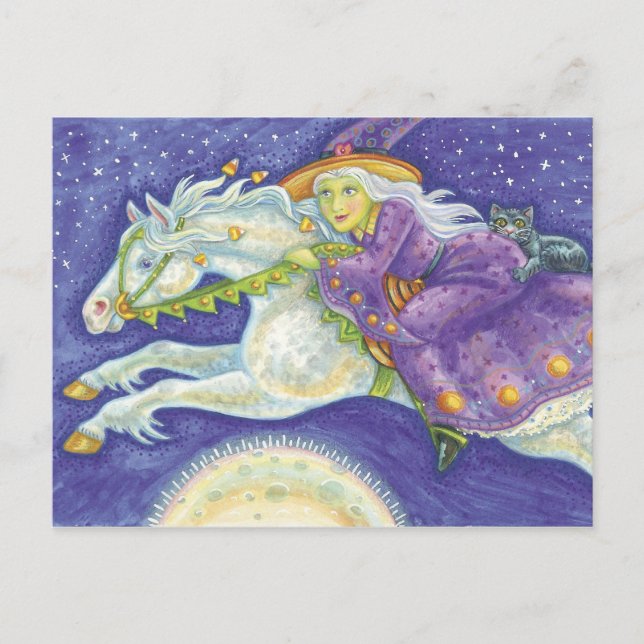 Halloween Witch vykort (Framsida)