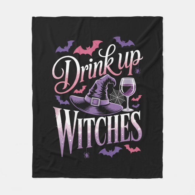 Halloween Witch Wine – Drink Up Fleecefilt (Framsidan)