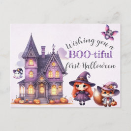Halloween Witch Witchcraft Wizards Castle Vykort