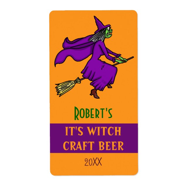 Halloween Witch Witches Craft Beer Flaska Brewing Fraktsedel (Framsidan)