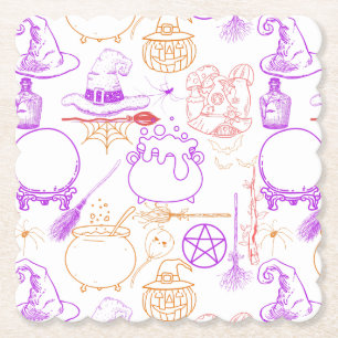 Halloween Witchcraft Mönster Neon 01 Underlägg Papper