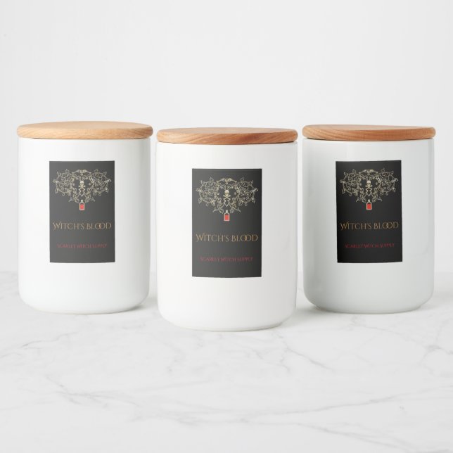 Halloween Witchcraft Potion Ingredients Mat Etikett (Flaskor)