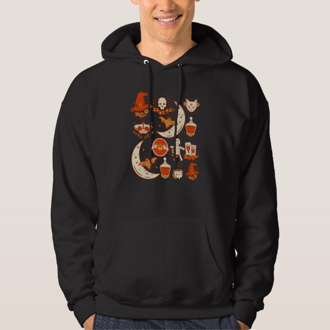 Halloween Witchcraft Witchy Witch Hoodie (Framsida)