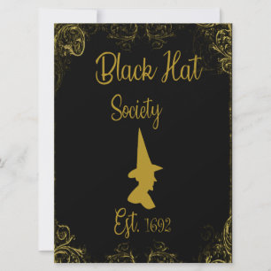 Halloween Witches Boll Black Hat Society Invatio Kort