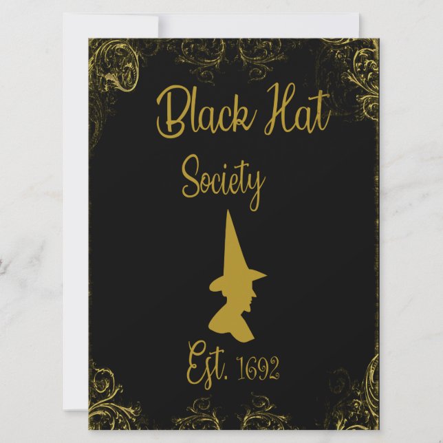 Halloween Witches Boll Black Hat Society Invatio Kort (Framsida)