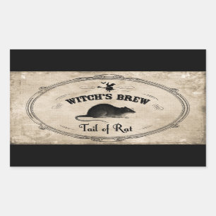 Halloween Witches Brew Ingredient - Svan i Råtta Rektangulärt Klistermärke