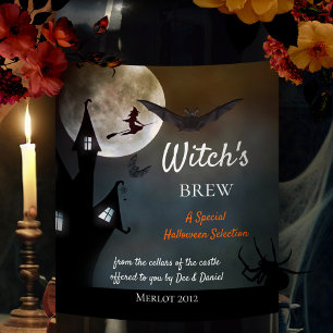 Halloween Witches Brew Vin-etikett Vinflaska Etikett