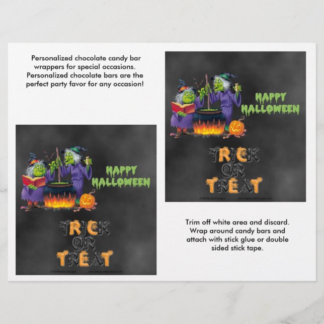 Halloween Witches Candybar Wrappers (Framsida)