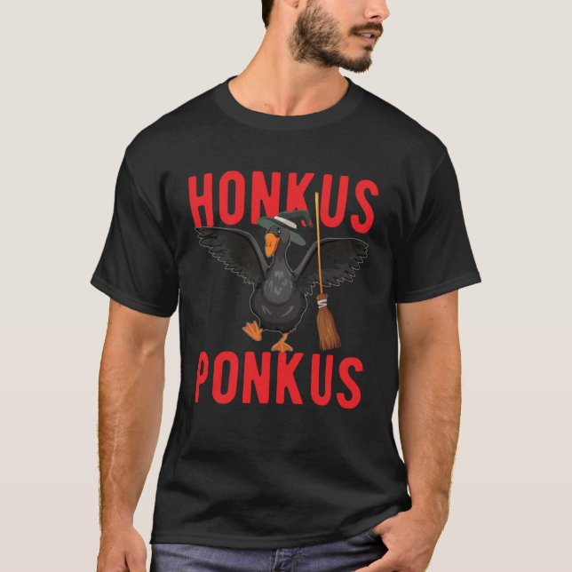 Halloween Witches Duck Cute Honkus Ponkus T Shirt (Framsida)