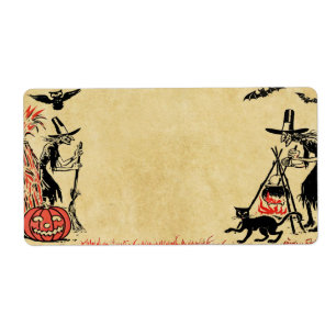 Halloween Witches-etikett Fraktsedel