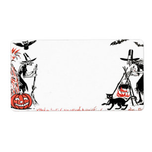 Halloween Witches-etikett Fraktsedel