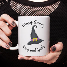 Halloween Witches Hat Cute Whimsical Script Kaffemugg