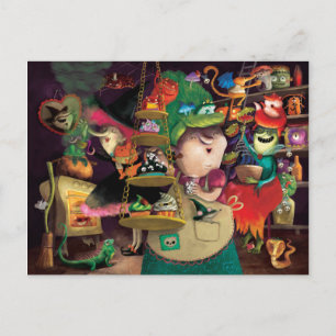 Halloween Witches Kitchen Vykort