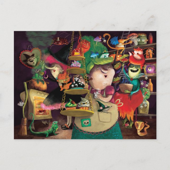 Halloween Witches Kitchen Vykort (Framsida)