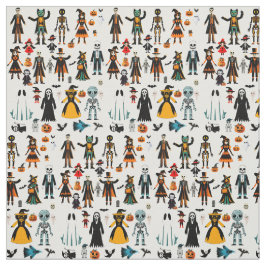 Halloween Witches Monsters and skeletons art Tyg