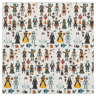 Halloween Witches Monsters and skeletons art Tyg