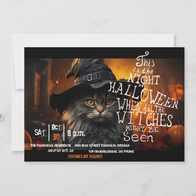 Halloween Witches Nigth Party-inbjudan Inbjudningar (Framsida)