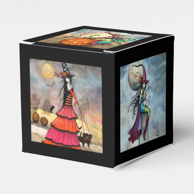 Halloween Witches och Fantasy Art Favor Box Presentaskar (Framsidan Sidan)