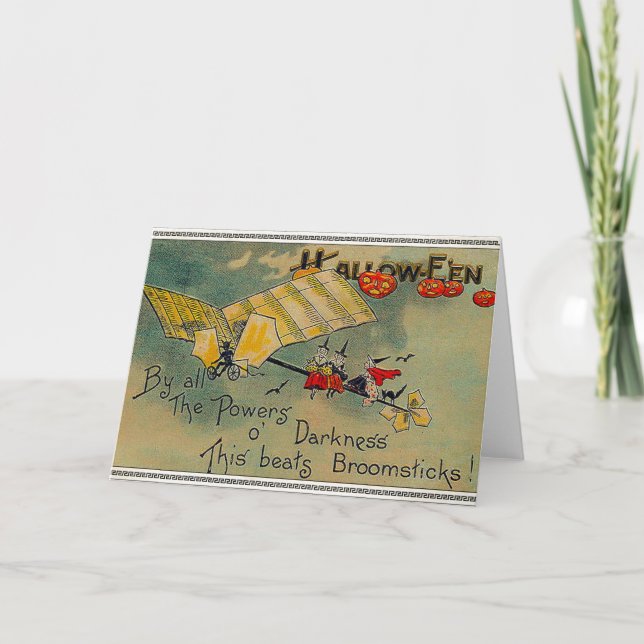 Halloween Witches på Flygplan Kort (Framsida)