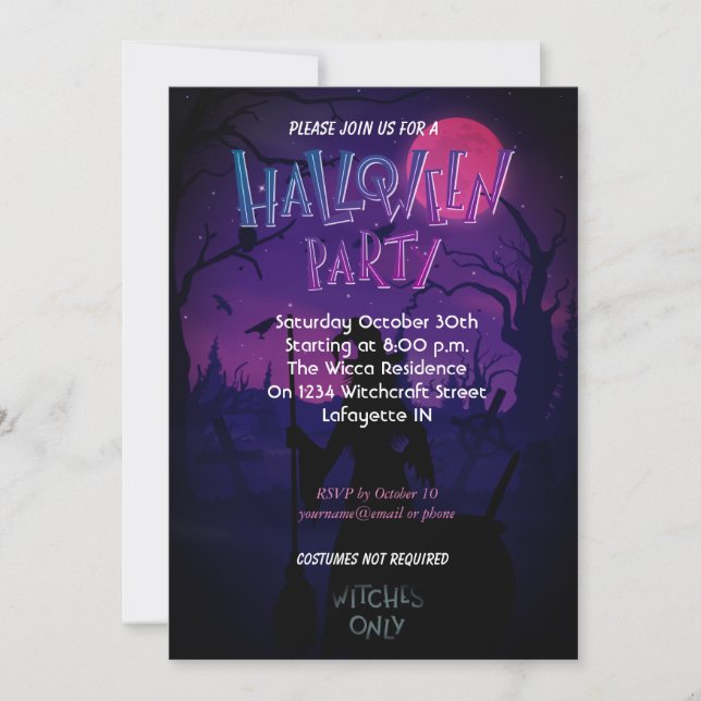Halloween Witches Party-inbjudan Inbjudningar (Framsida)