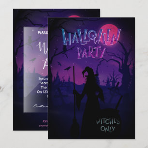Halloween Witches Party-inbjudan Inbjudningar