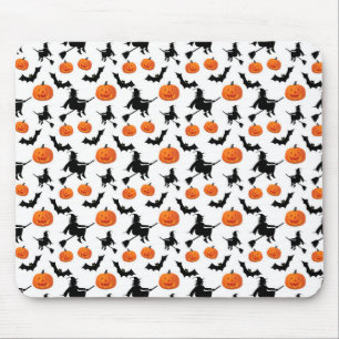 Halloween Witches, Pumpkins och Fladdermus Musmatta