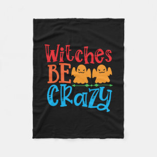 Halloween Witches ska vara galna födelsedag Fleecefilt
