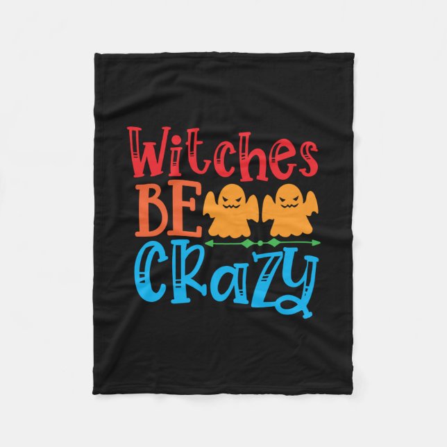 Halloween Witches ska vara galna födelsedag Fleecefilt (Framsidan)