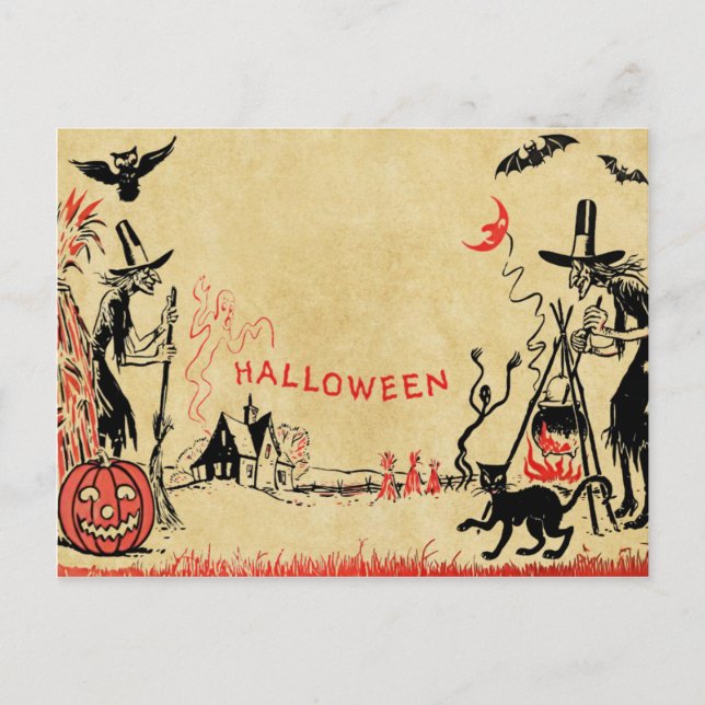 Halloween Witches vykort (Framsida)