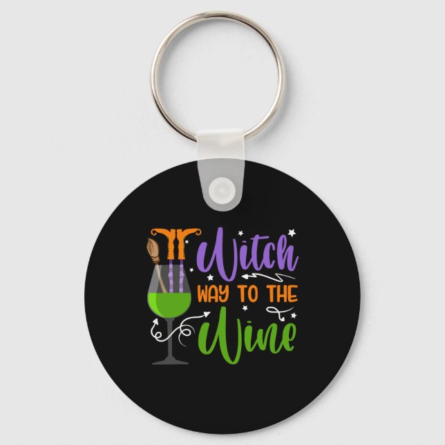 Halloween Witches Witch Way till Vin Costume Nyckelring (Framsida)