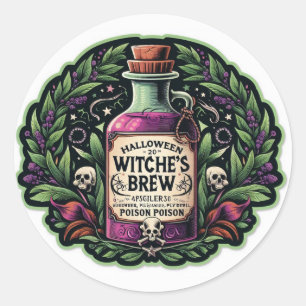 Halloween Witch's Brew Poison Runt Klistermärke