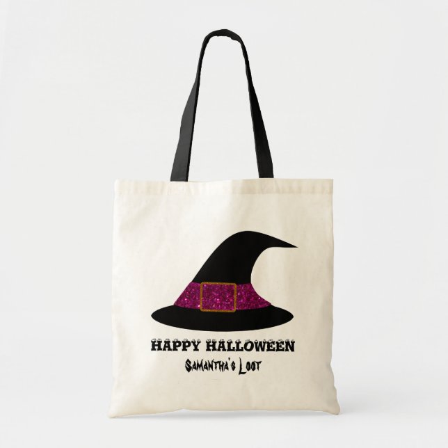 Halloween Witch's Hat Loot Bag Tygkasse (Framsidan)