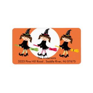 Halloween Witchs returadressetikett Adressetikett