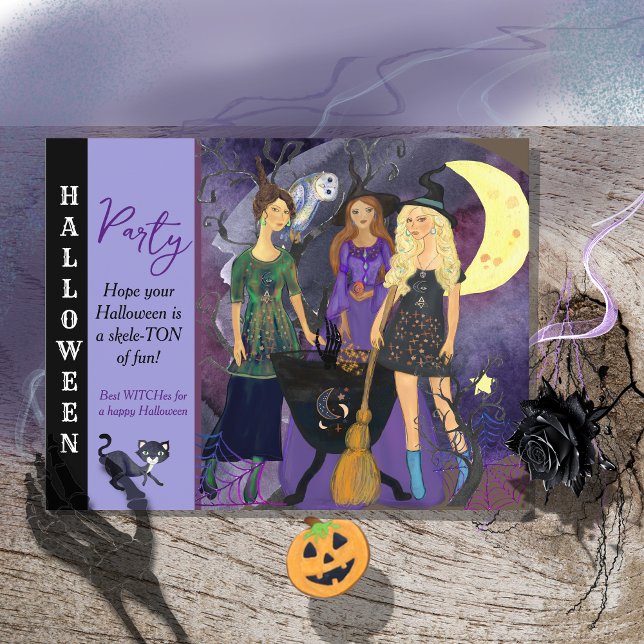 HALLOWEEN WITCHS SKAPAR BREW-vykort Vykort (HALLOWEEN WITCHES MAKING BREW Postcard)