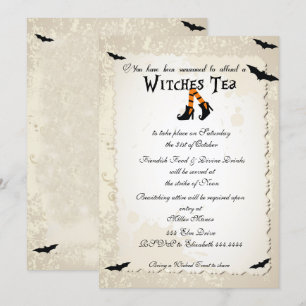 Halloween Witchs Tea Party-inbjudan Inbjudningar