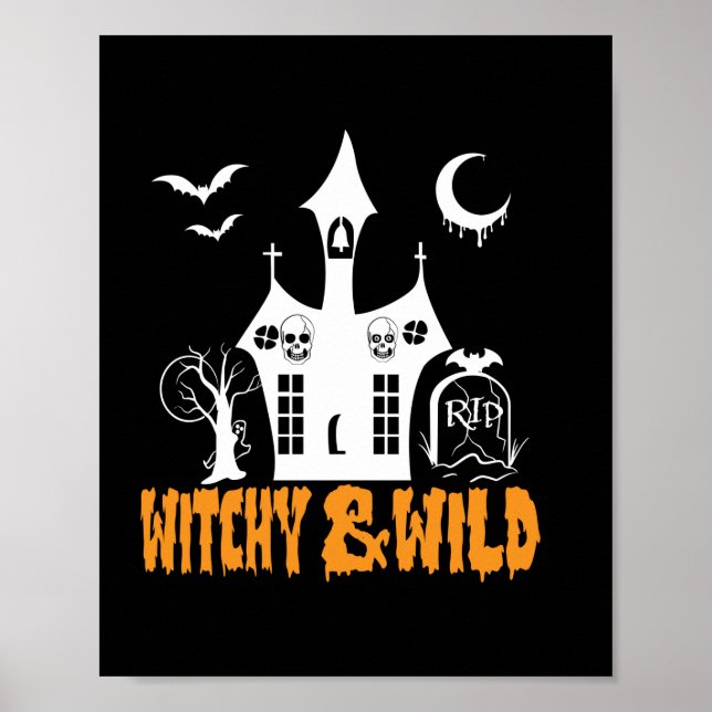 Halloween Witchy and Vild Birthday Poster (Framsidan)