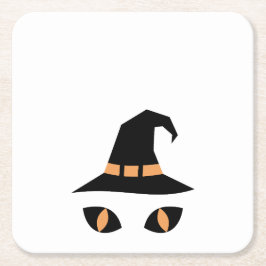 Halloween witchy cat underlägg papper kvadrat