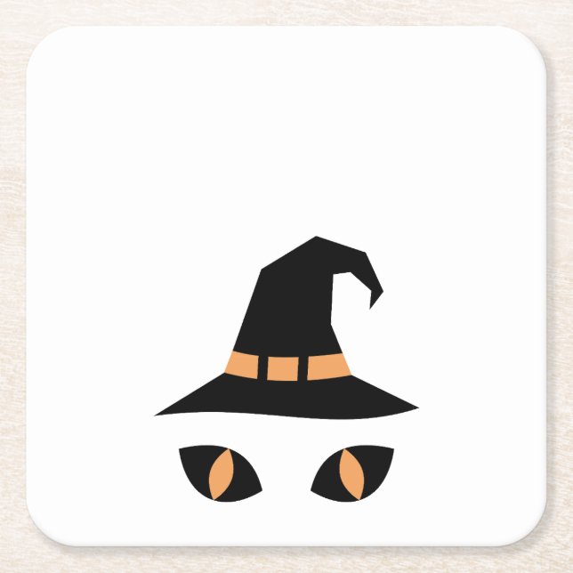 Halloween witchy cat underlägg papper kvadrat (Framsidan)