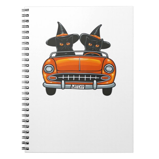 Halloween Witchy Cats Classic T-Shirt Anteckningsbok (Framsidan)