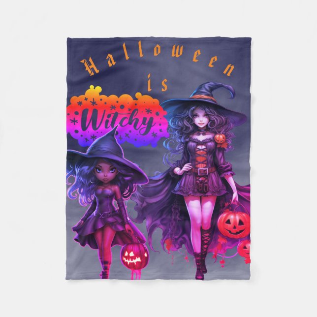 Halloween witchy Fleece Blanket (Framsidan)