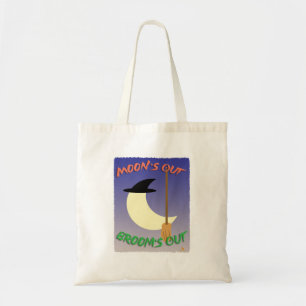 Halloween Witchy Måne Out Brooms Motto Tygkasse