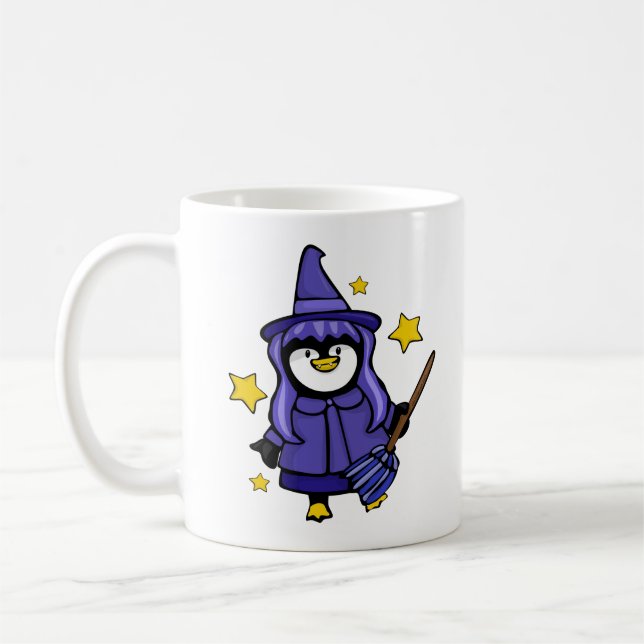 Halloween Witchy Penguin Kaffemugg (Vänster)