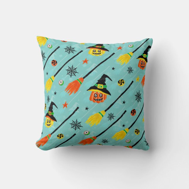 Halloween Witchy Seamless Theme Kudde (Framsida)