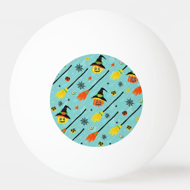 Halloween Witchy Seamless Theme Pingisboll (Framsidan)