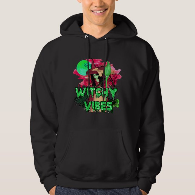 Halloween Witchy Vibes Hoodie (Framsida)